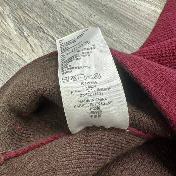 Tommy Bahama Red Men L Cotton Cashmere Preppy Mock Neck 1/4 Zip Pullover Sweater - Picture 9 of 9